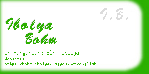 ibolya bohm business card